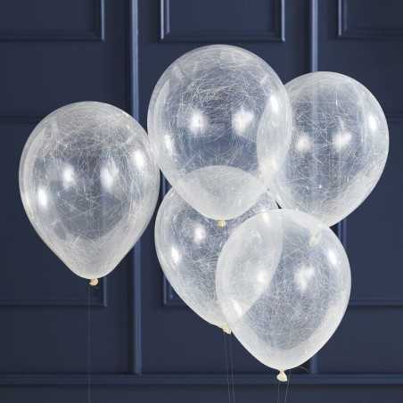 Englehår - Sølv Konfetti balloner
