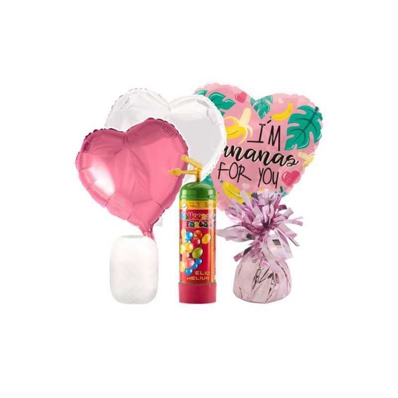 Kærligheds Mix - Bananas Helium Inkl. Balloner