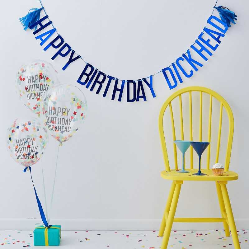 "Happy Birthday Dickhead" Dekorationssæt Fødselsdag