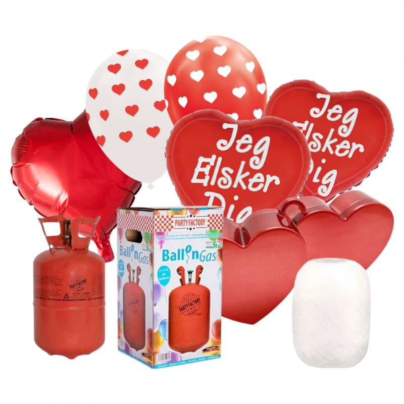 Valentinsdag Mix – Røde hjerter Helium Inkl. Balloner