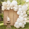 Stor Luksus Ballonbue – Hvid/Creme med vifter