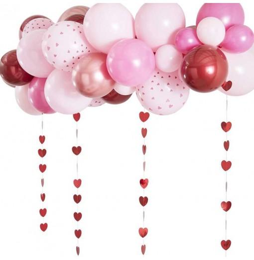 Ballonbue - Rose Gold, Pink & Rød Valentinsdag