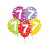7-års fødselsdagsballoner, 12"/ 30 cm - 5 stk.