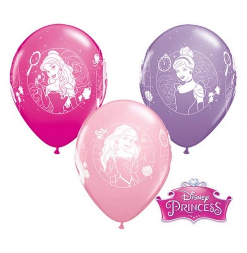 Disney prinsesser, 12"/ 30 cm - 6 stk. Balloner