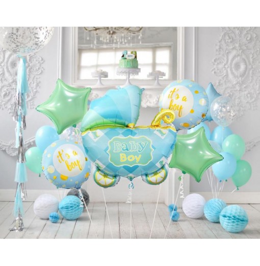 Barnevogn ballonbuket, blå Balloner