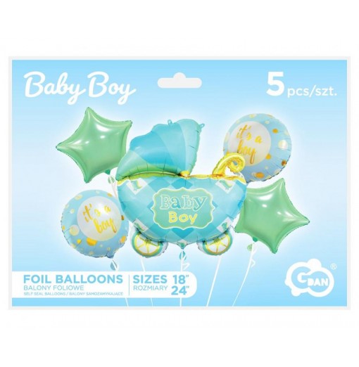 Barnevogn ballonbuket, blå Balloner