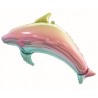 Delfin regnbuefarvet folieballon, 93 cm