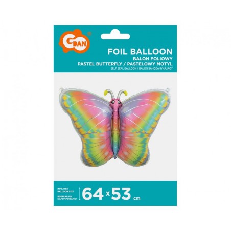 Sommerfugl pastel folieballon, 64x53 cm - 1502