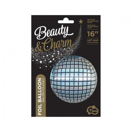 Diskokugle Sphere-Shape folieballon, 16"/ 40 cm - 1555