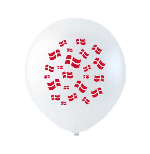 Balloner med flag - 10 stk. Fødselsdag