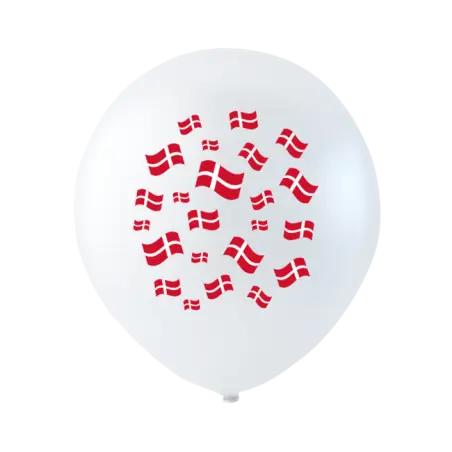 Balloner med flag - 10 stk. Fødselsdag