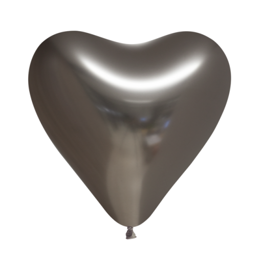 Hjerteballoner 12" chrome 100 stk