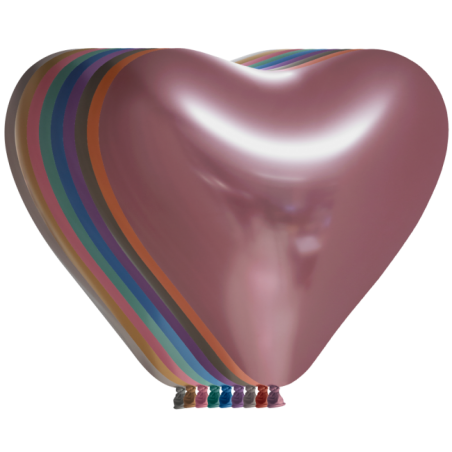 Hjerteballoner 12" chrome 100 stk - 594