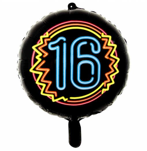 Sort Neon - Årstalsballon 18" UDSALG