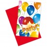 Invitationer med balloner og fest