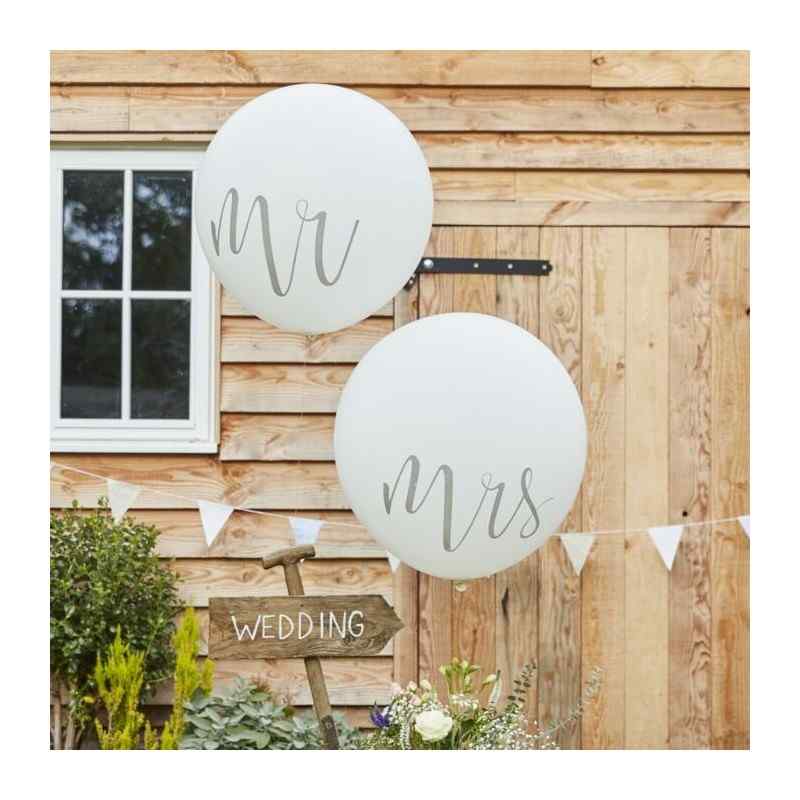 Mr & Mrs - Megaballoner - Sølv