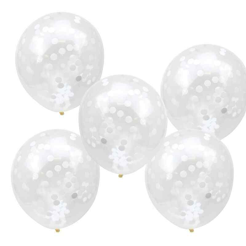Konfetti Balloner - Gennemsigtige/Hvide